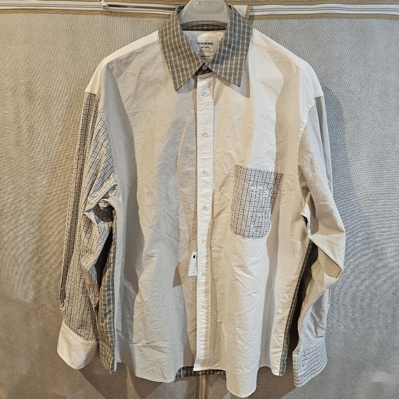 THOM BROWNE Funmix Oxford Oversized Shirt - Picture 3 of 8